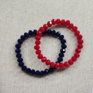 Red and Blue Beaded Bracelets